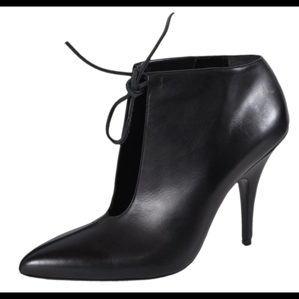 TOM FORD Black Ellipse New Women's W2142t Leather Lace Up Ankle Boots/Booties